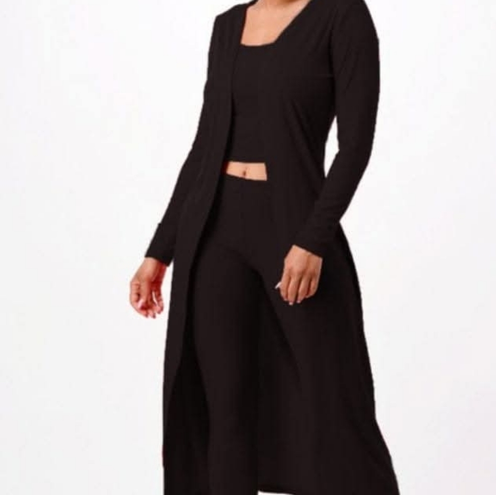 Black Long Sleeve Duster Cardigan